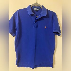 Mens PRL‎ Polo Ralph Lauren Blue Orange Pony 100% Cotton Polo Shirt Small